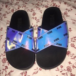 Pink Holographic Slip Ons